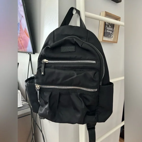 Anne Klein Embossed Black Vegan Leather Backpack NWT NWT Anne Klein Embossed Black Shoulder Bag Purse | eBay main image 3